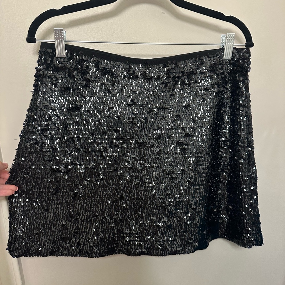H&M Black Sequin Mini Skirt